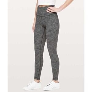 Lululemon Wunder Under Pant Hi-Rise Luon Knit Black Heathered Black Size 6